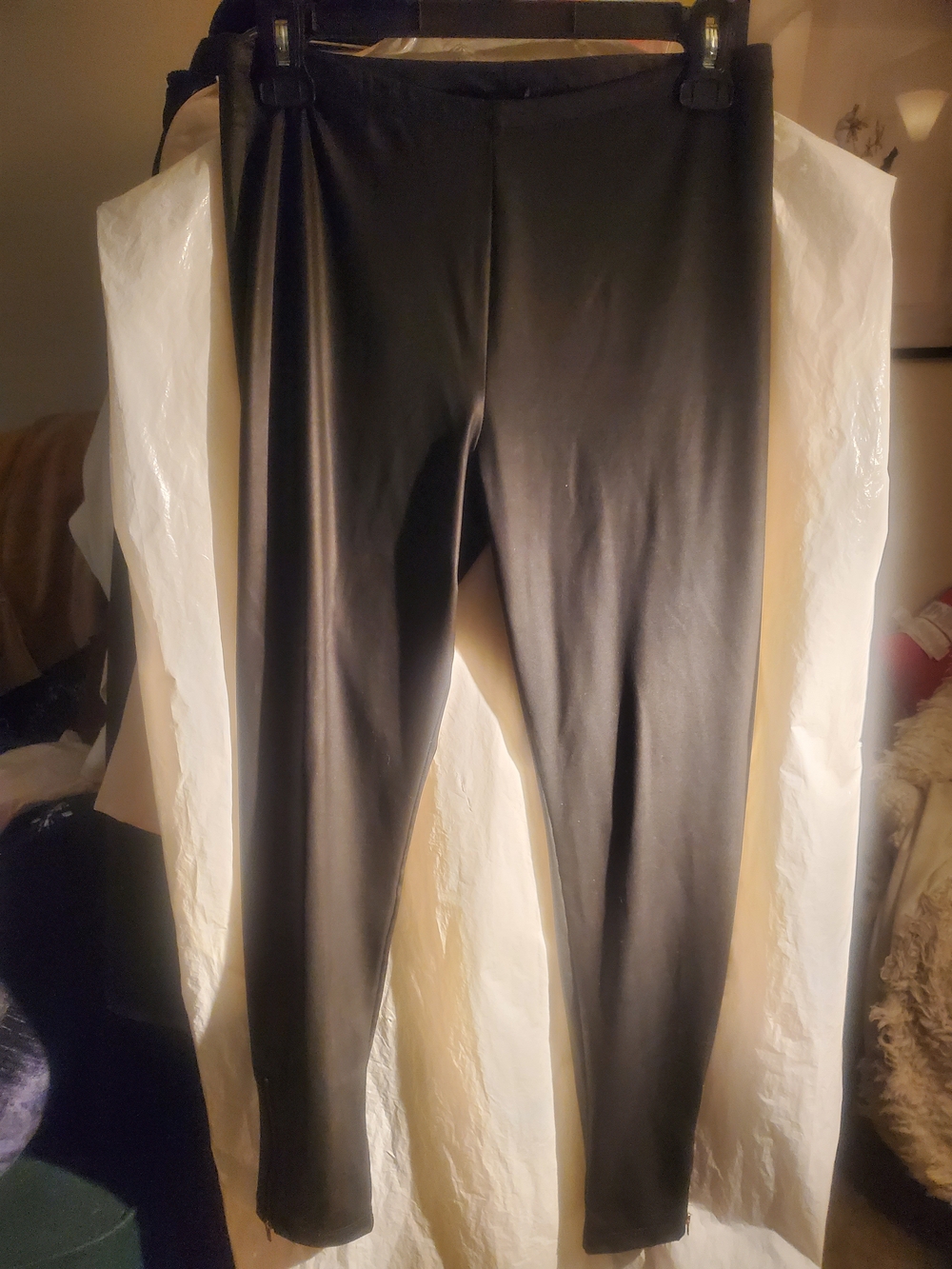 Shiny Black Faux Leather Forver 21 Leggings